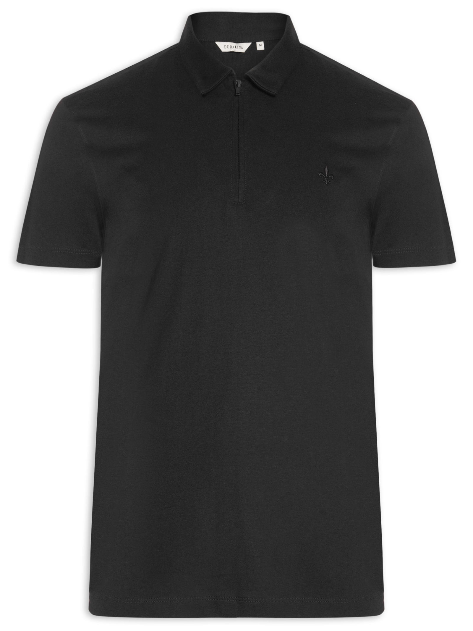 Polo Masculina Jersey Peruvian Zip Preto Dudalina