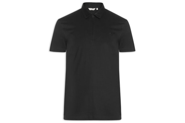Polo Masculina Jersey Peruvian Zip - Preto