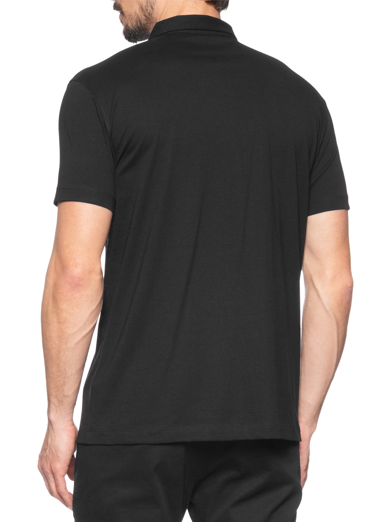 Polo Masculina Jersey Peruvian Zip Preto Dudalina