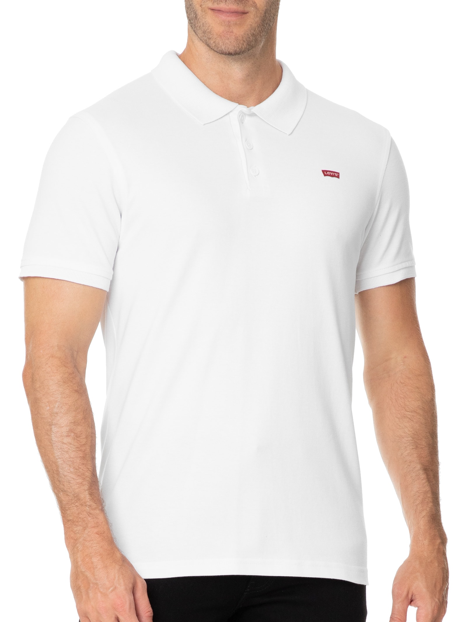 Polo Masculina Levi´s Housemark Classic Fit HM Com Logo  Branco Levi's