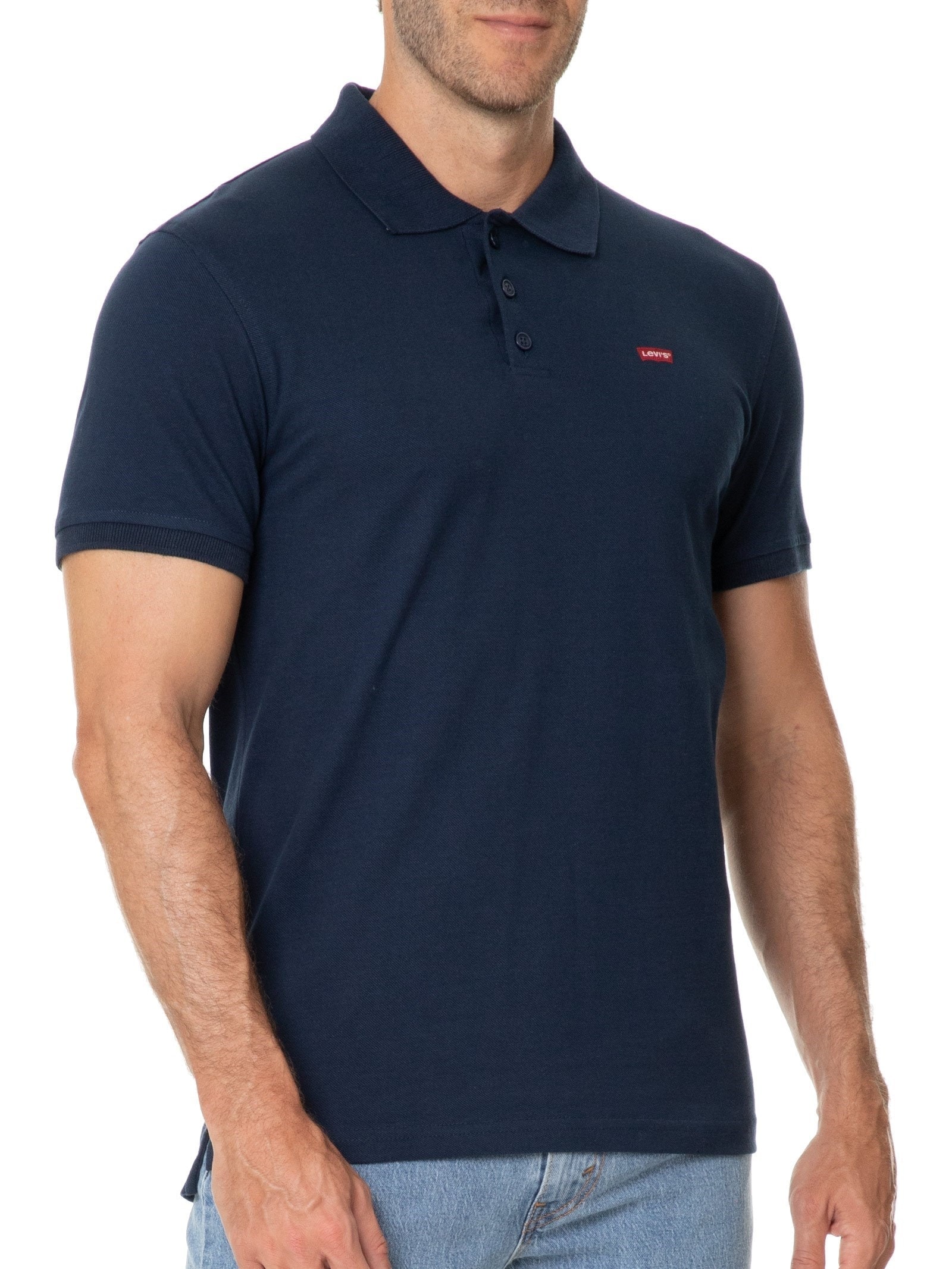 Polo Masculina Levi´s Housemark Classic Fit HM Com Logo  Levi's Azul Levi's