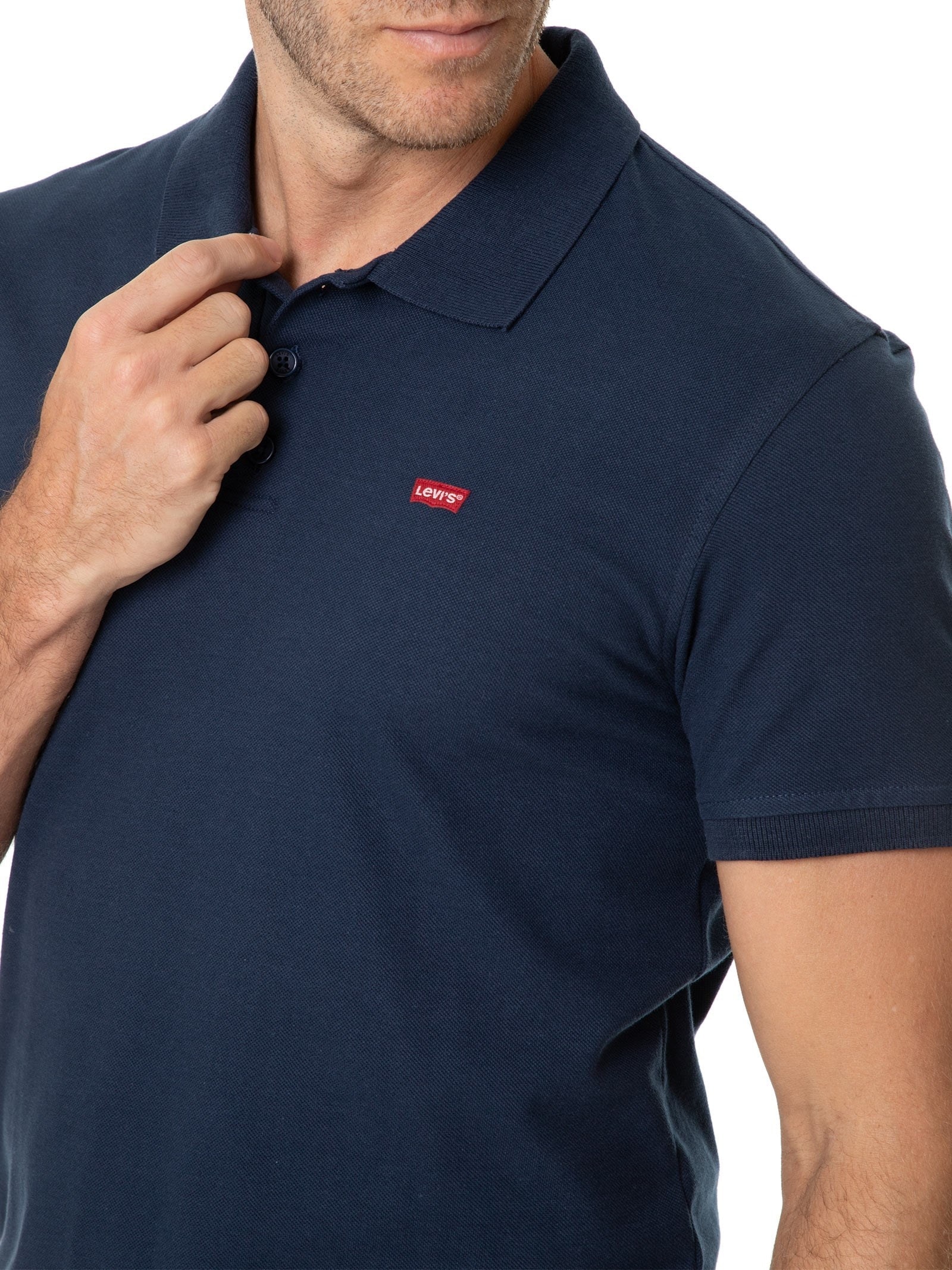Polo Masculina Levi´s Housemark Classic Fit HM Com Logo  Levi's Azul Levi's