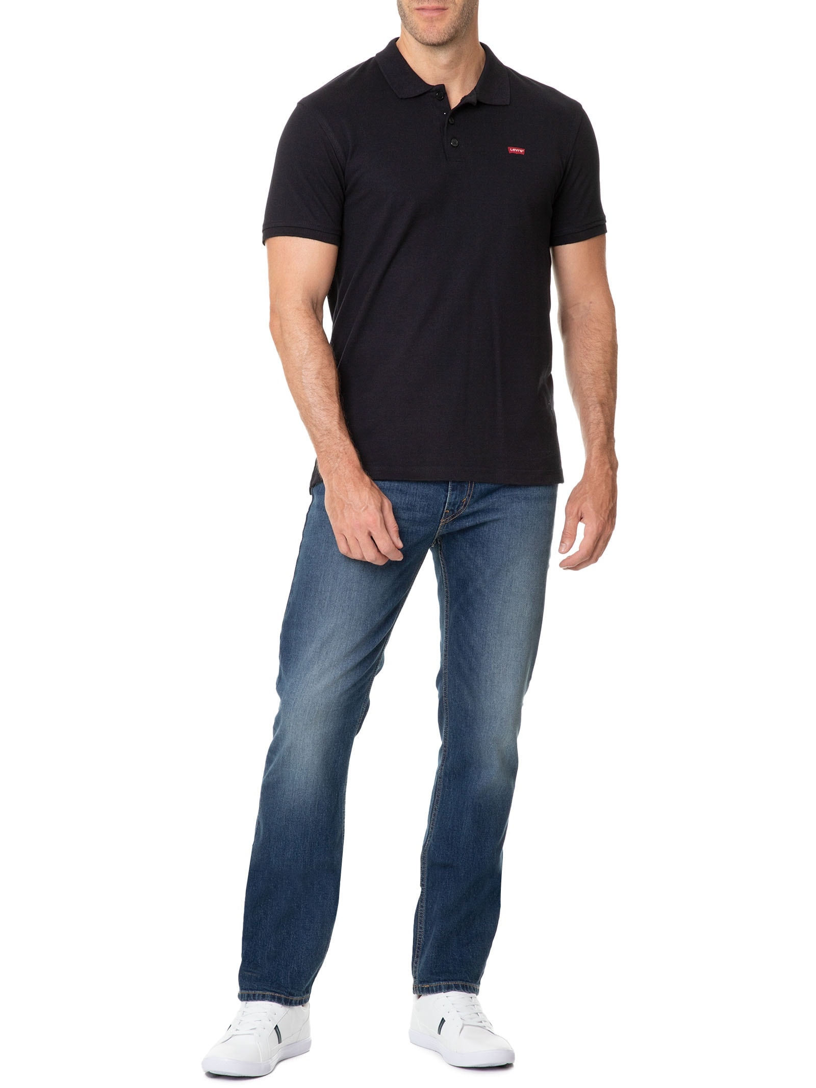 Polo Masculina Levi´s Housemark Classic Fit HM Com Logo  Preto Levi's