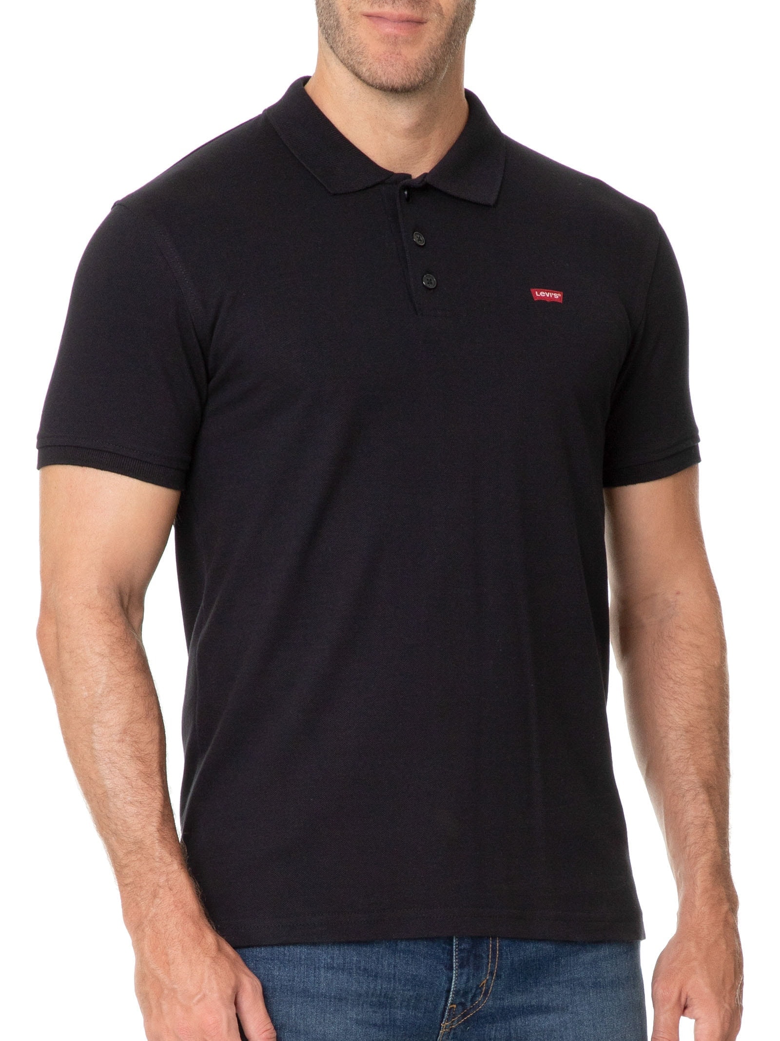 Polo Masculina Levi´s Housemark Classic Fit HM Com Logo  Preto Levi's