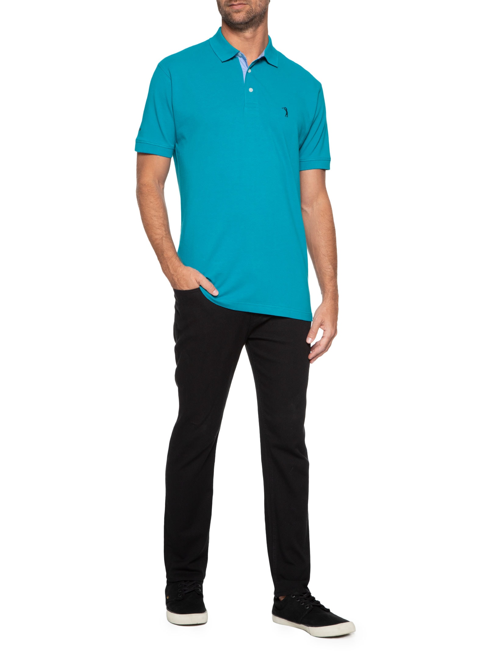 Polo Masculina Lisa - Azul - Aleatory