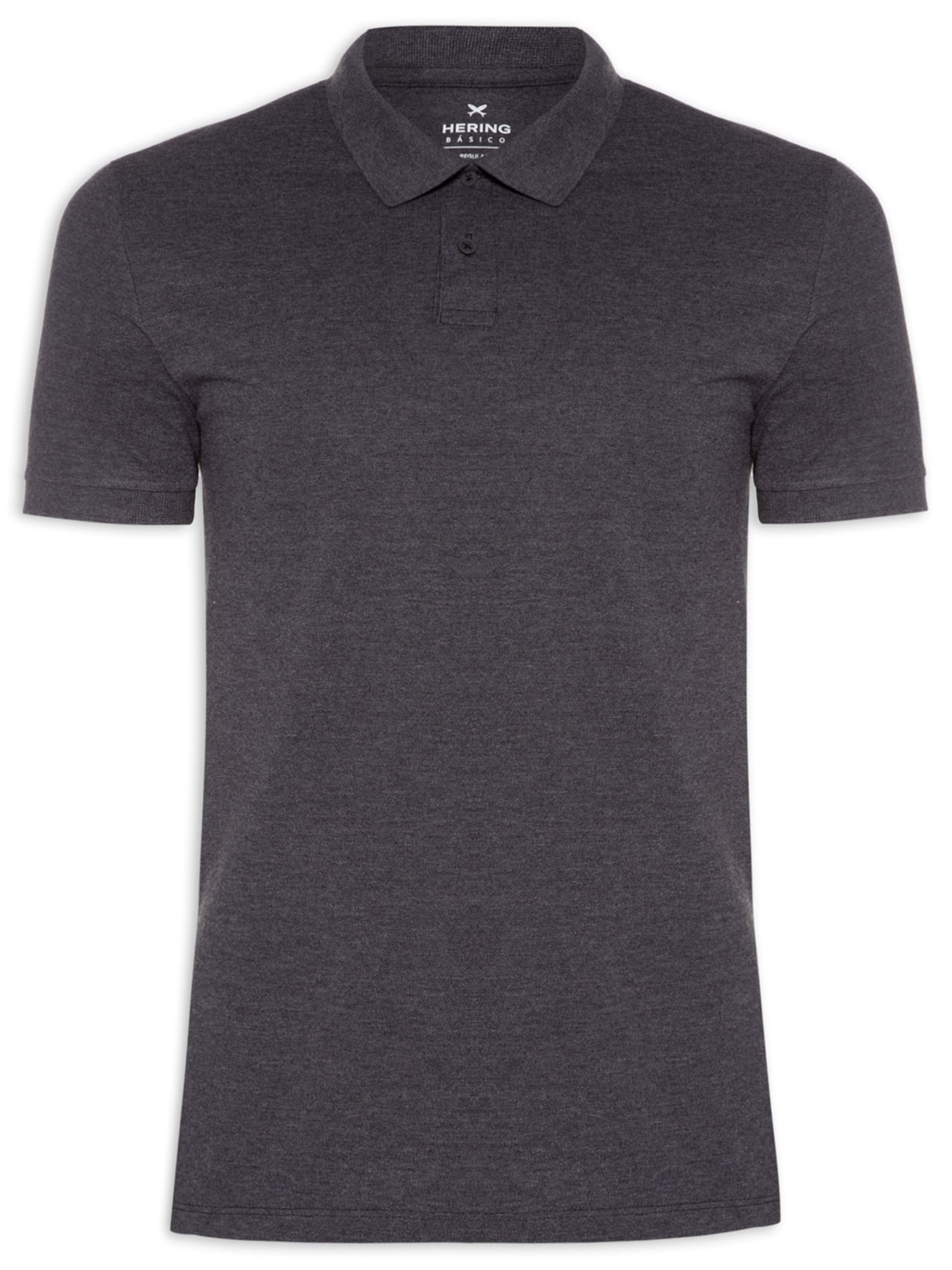 Polo Masculina Lisa Cinza Hering