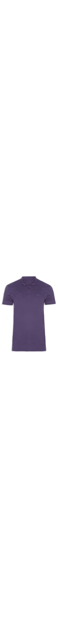 Polo Masculina Lisa Manga Curta - Azul