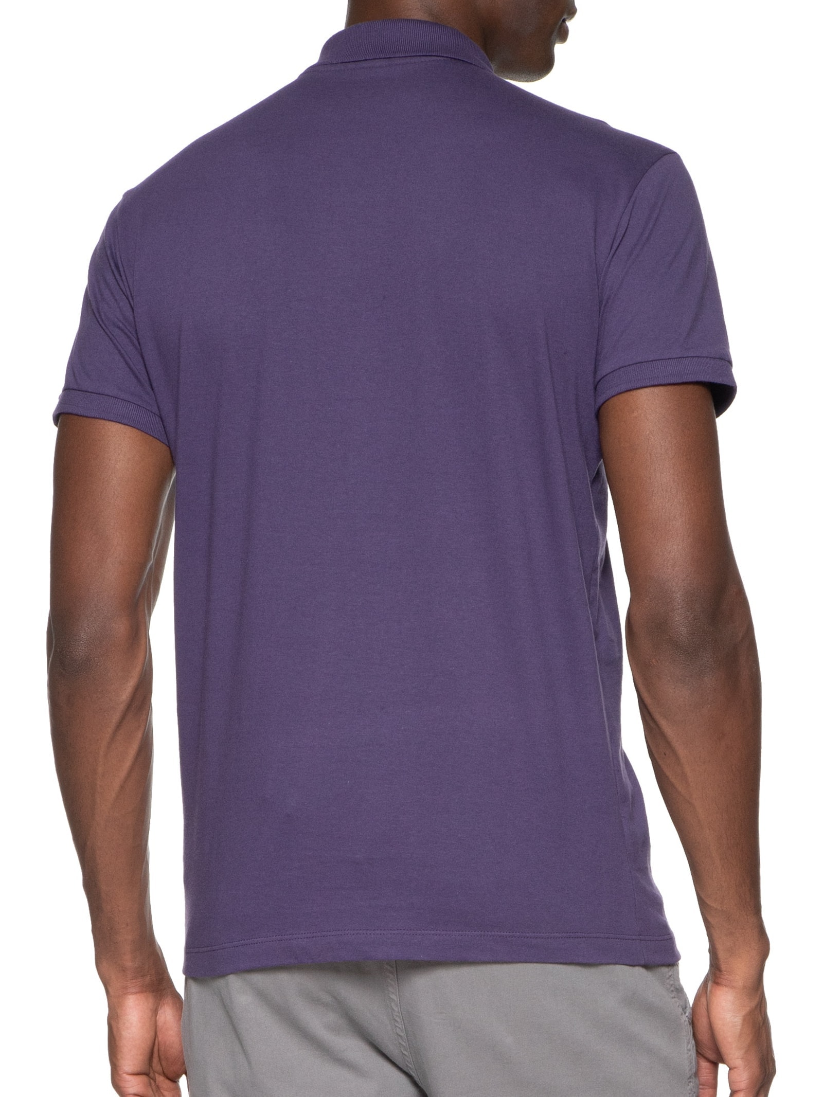 Polo Masculina Lisa Manga Curta Azul Richards