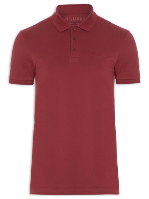 Polo Masculina Lisa Manga Curta – Vermelho