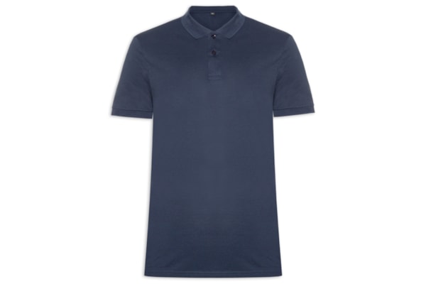 Polo Masculina Lisa Piquet - Azul