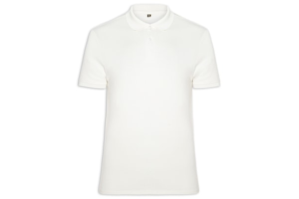 Polo Masculina Lisa Piquet - Off White