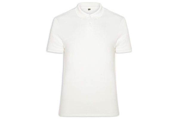 Polo Masculina Lisa Piquet - Off White