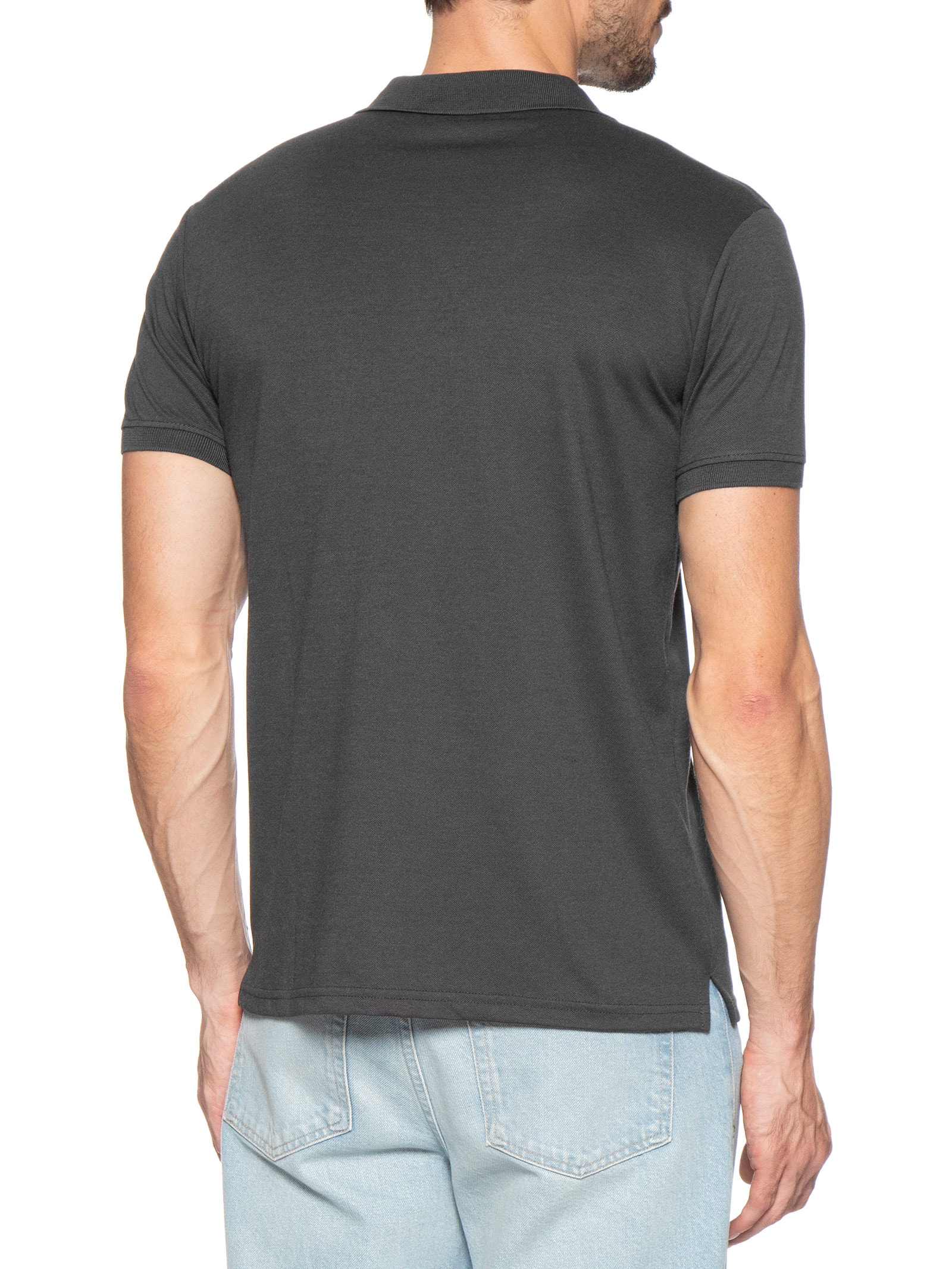 Polo Masculina Lisa Piquet Preto Basiq Men