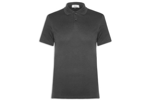 Polo Masculina Lisa Piquet - Preto