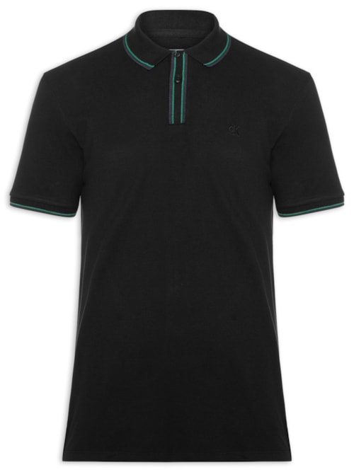 Polo Masculina Listras Peitilho – Preto