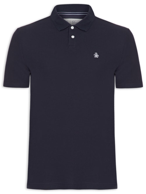 Polo Masculina Logo – Azul