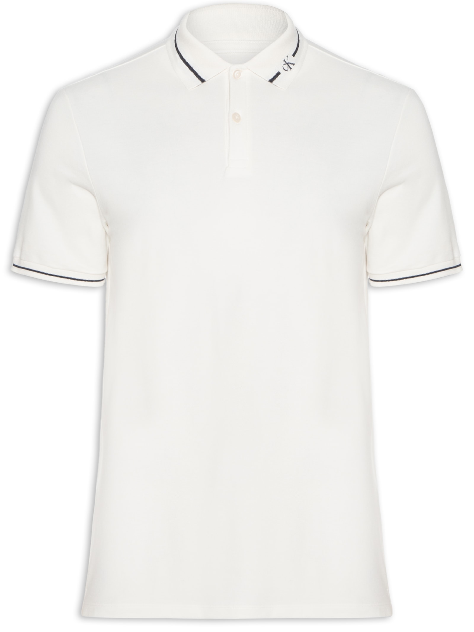 Polo Masculina Logo Bordado Gola Branco Calvin Klein Jeans
