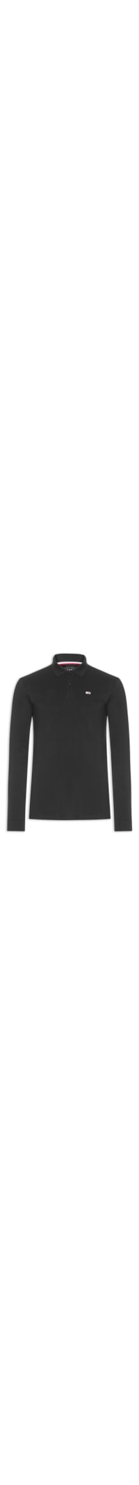Polo Masculina Logo Bordado Slim Fit - Preto