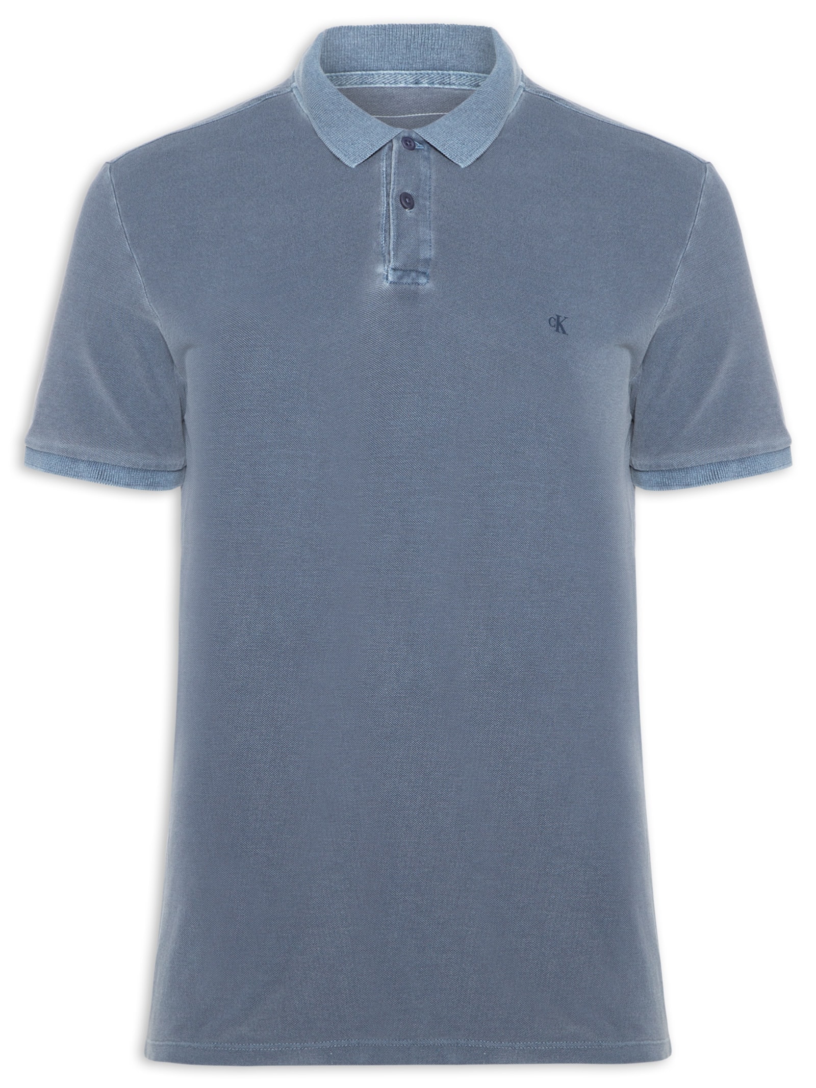 Polo Masculina Logo Monograma Pigmento Azul Calvin Klein Jeans