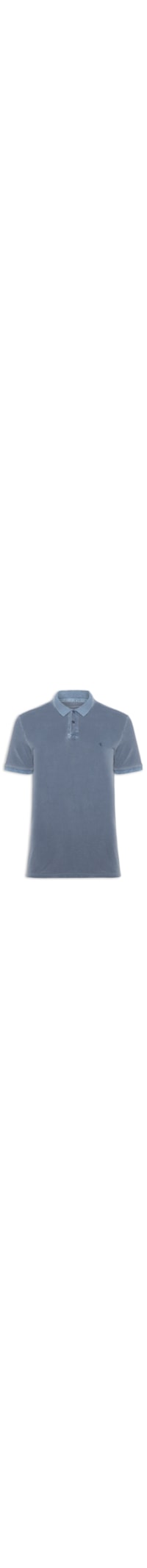 Polo Masculina Logo Monograma Pigmento - Azul
