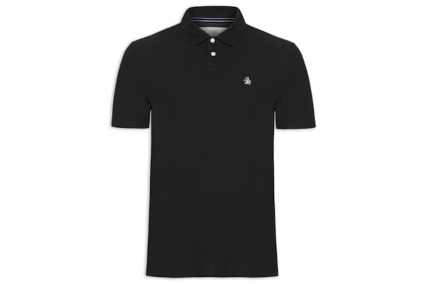 Polo Masculina Logo - Preto