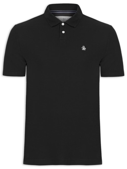 Polo Masculina Logo – Preto