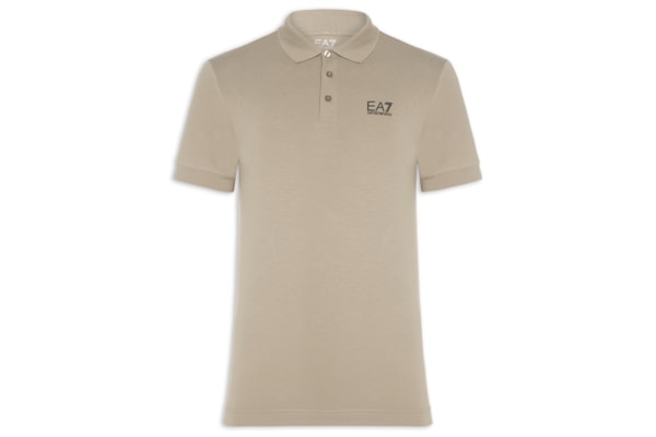 Pólo Masculina Logo Train Core – Bege
