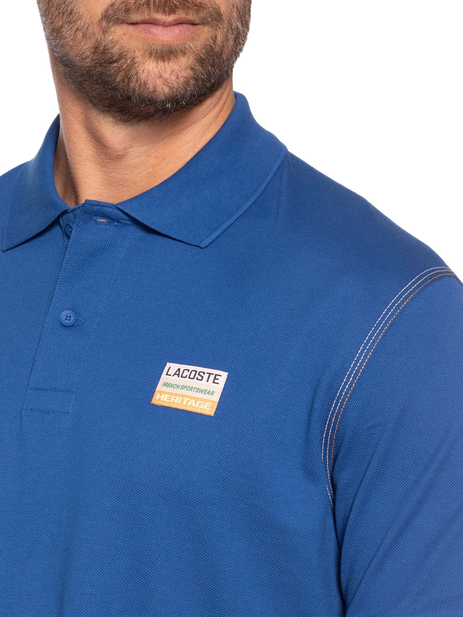 Polo Masculina Loose Fit 1933 Petit Piquet Azul Lacoste