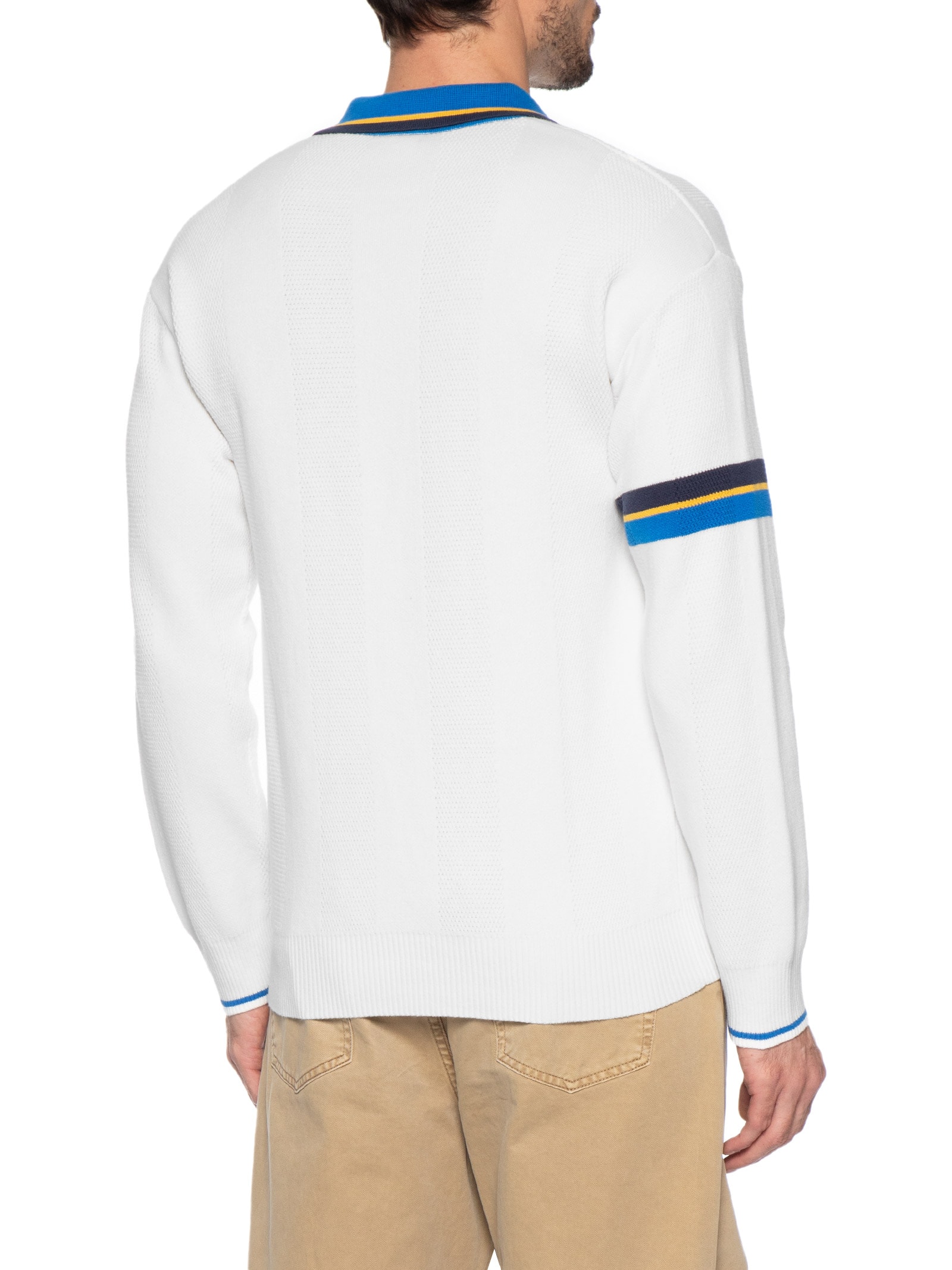Polo Masculina LS Knitted Football Branco Umbro