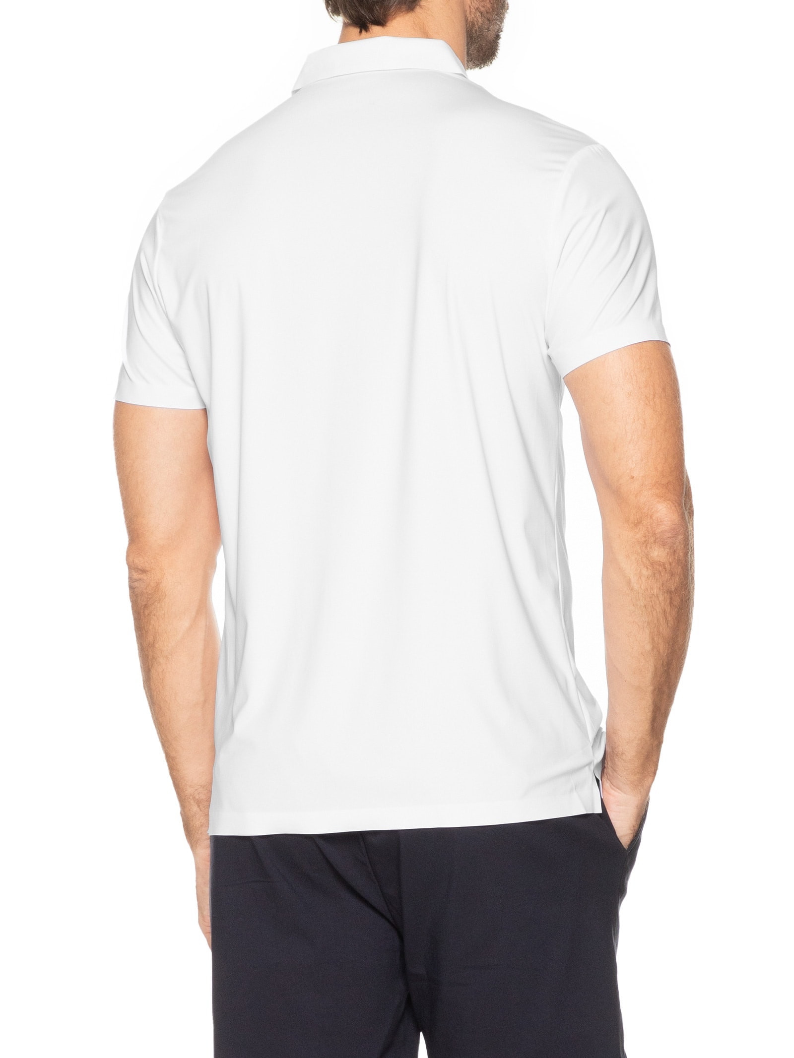 Polo Masculina Malha Casual Branco  '2 Essential