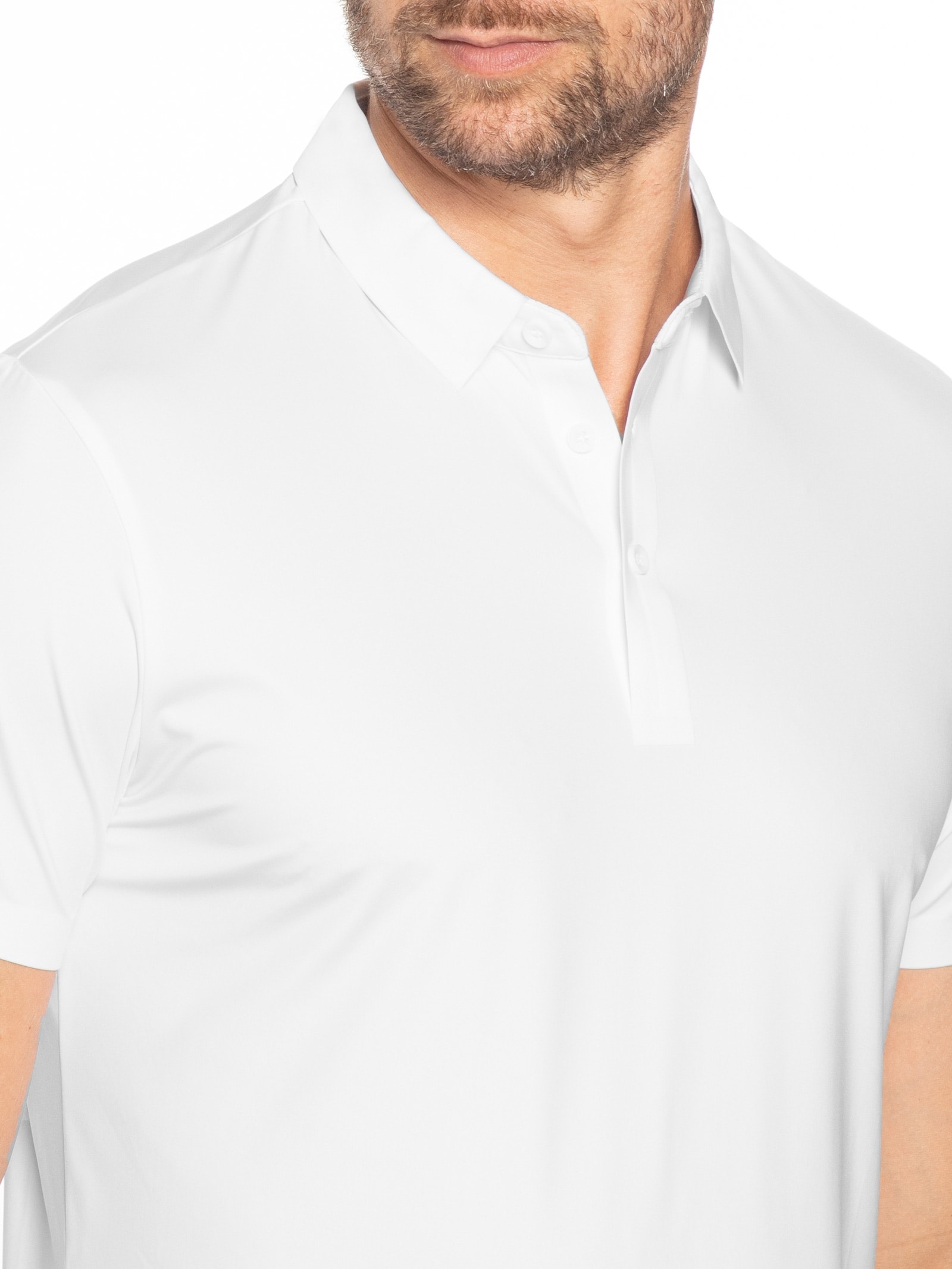 Polo Masculina Malha Casual Branco  '2 Essential