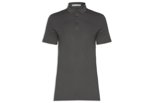 Polo Masculina Malha Casual - Cinza