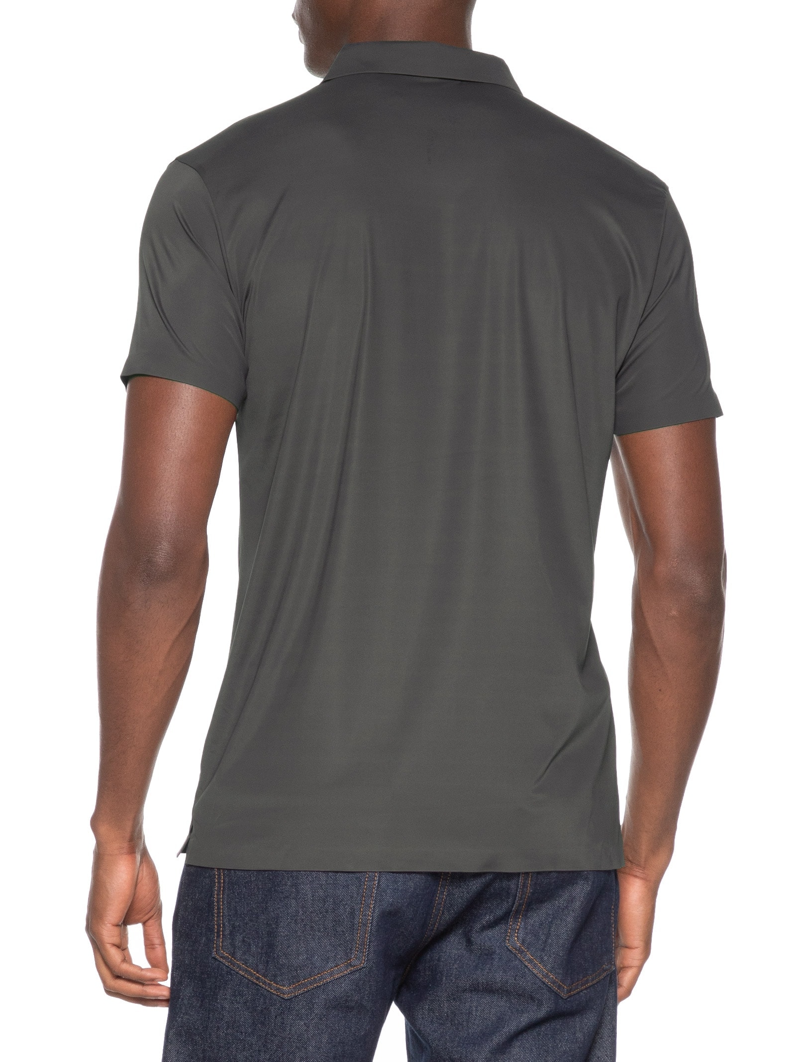 Polo Masculina Malha Casual Cinza '2 Essential