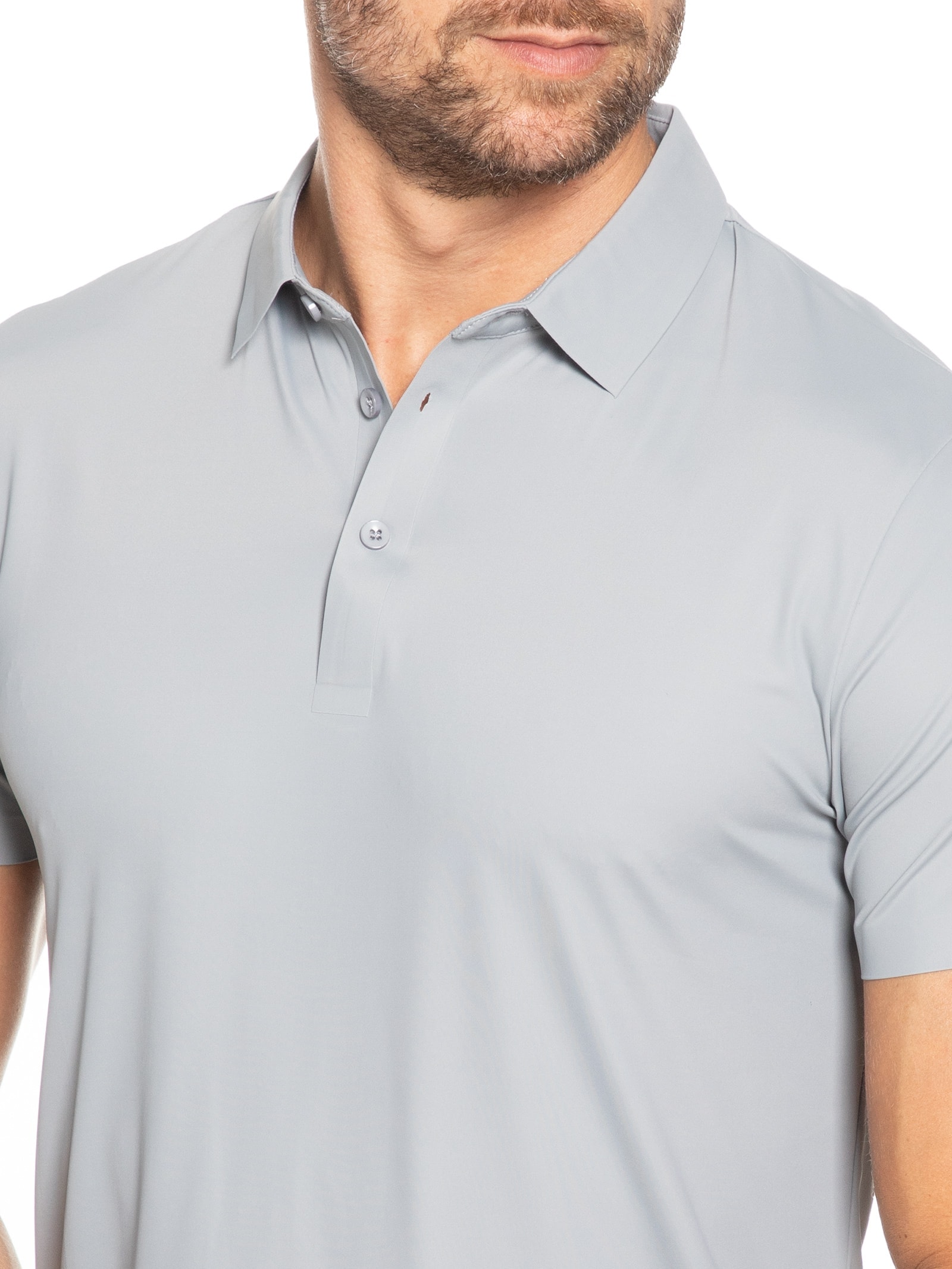 Polo Masculina Malha Casual Cinza '2 Essential