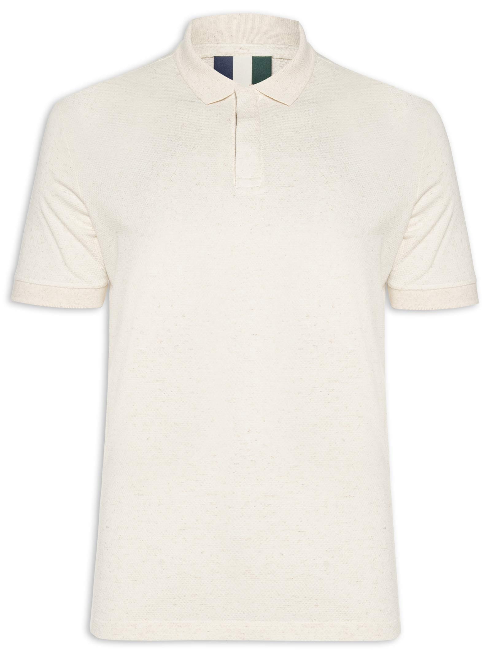 Polo Masculina Malha Favo Linho Off White Reserva