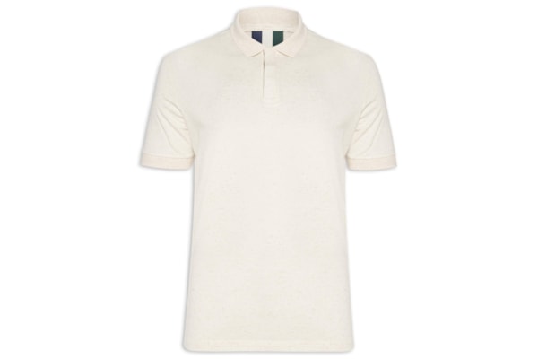 Polo Masculina Malha Favo Linho – Off White