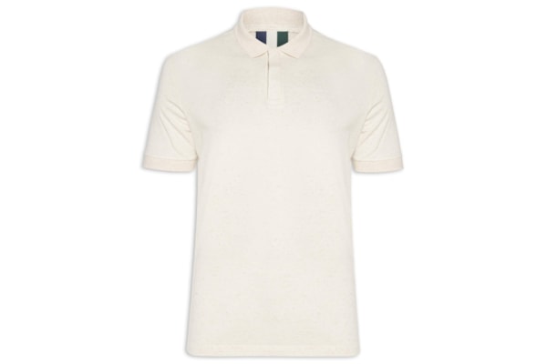 Polo Masculina Malha Favo Linho – Off White