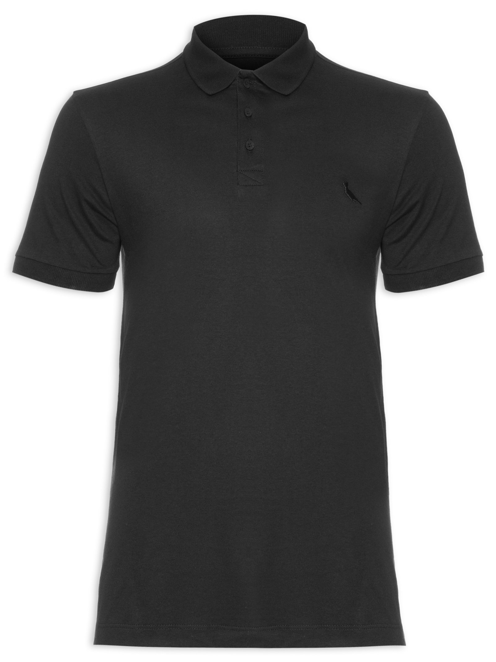 Polo Masculina Malha Pica-Pau Mono Enxuto Preto  Reserva