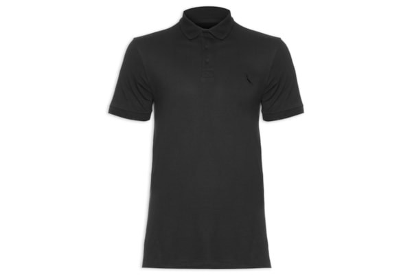 Polo Masculina Malha Pica-Pau Mono Enxuto - Preto 