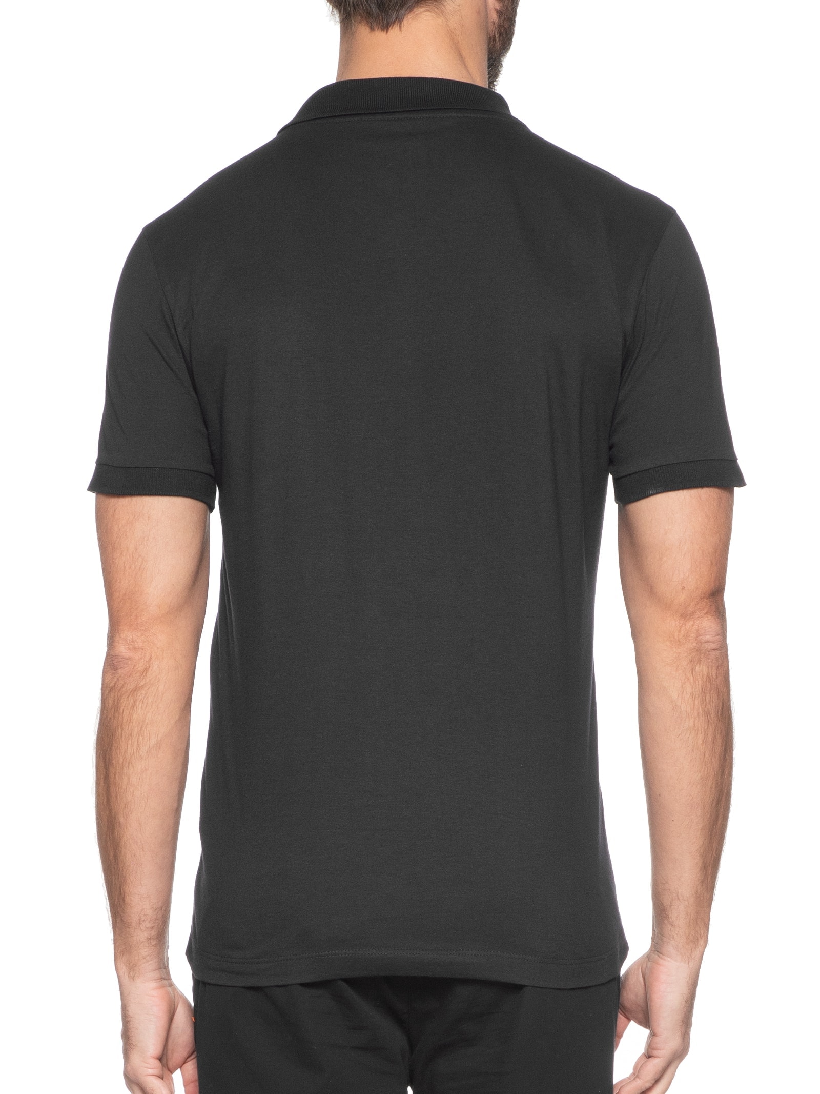 Polo Masculina Malha Pica-Pau Mono Enxuto Preto  Reserva