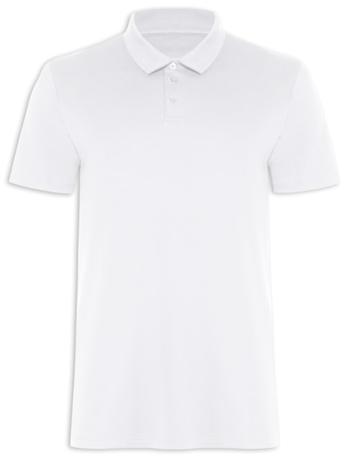 Polo Masculina Malha Pima – Branco