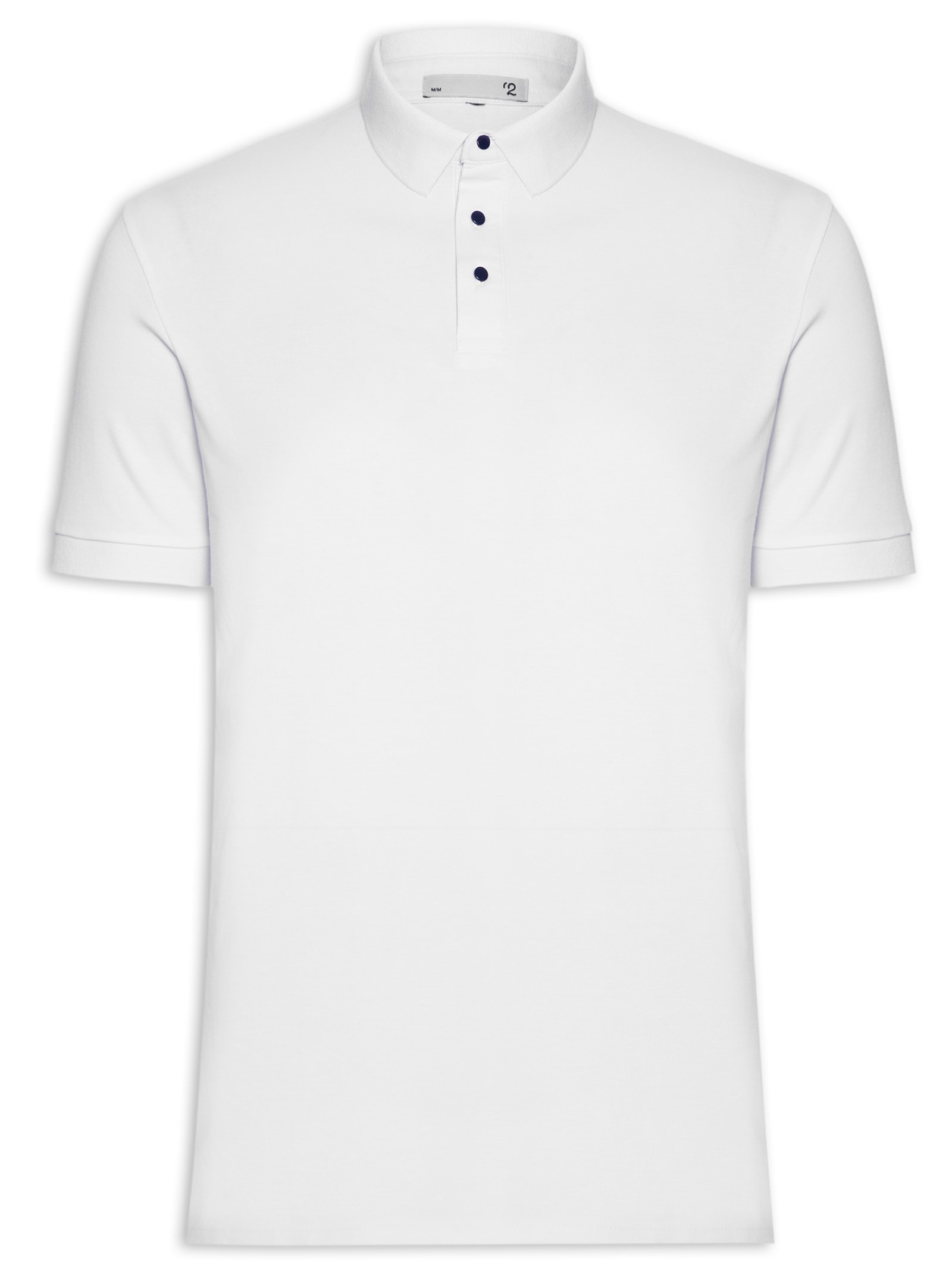 Polo Masculina Malha Piquet Básica Branco '2 Essential