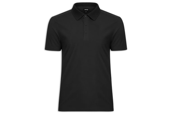 Polo Masculina Malha Sem Costura - Preto