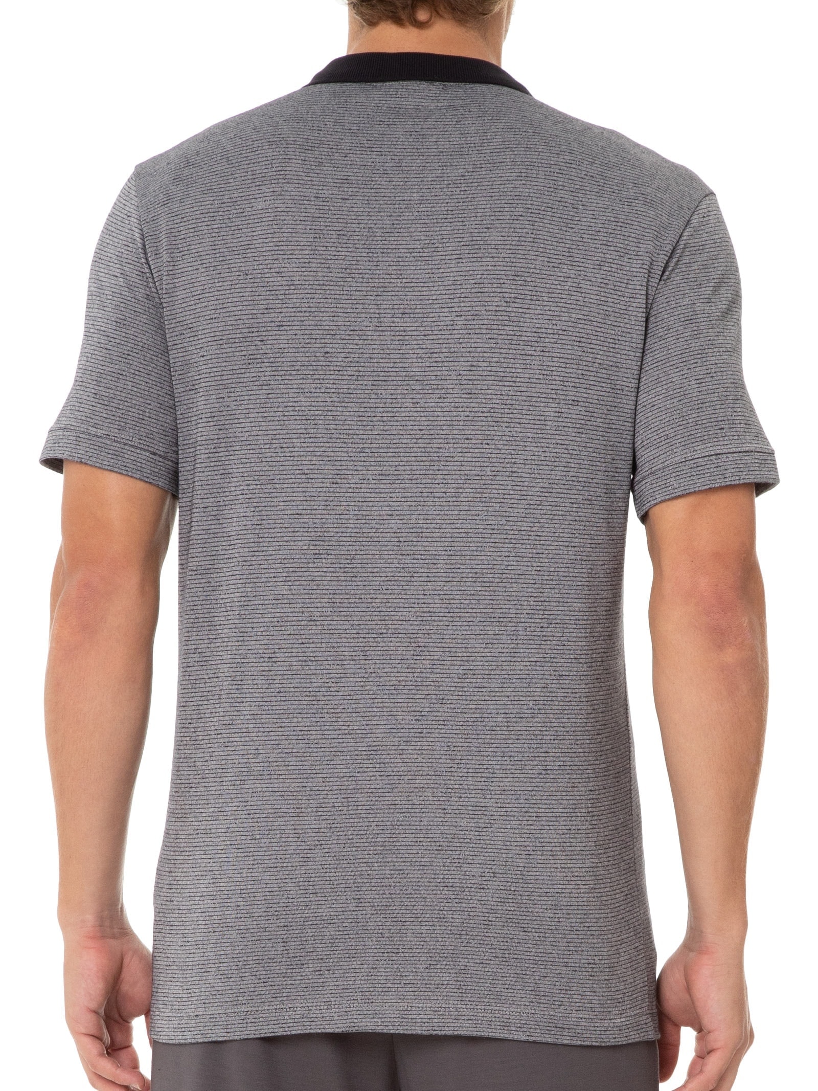 Polo Masculina Malha Texture Stripe Cinza Vr