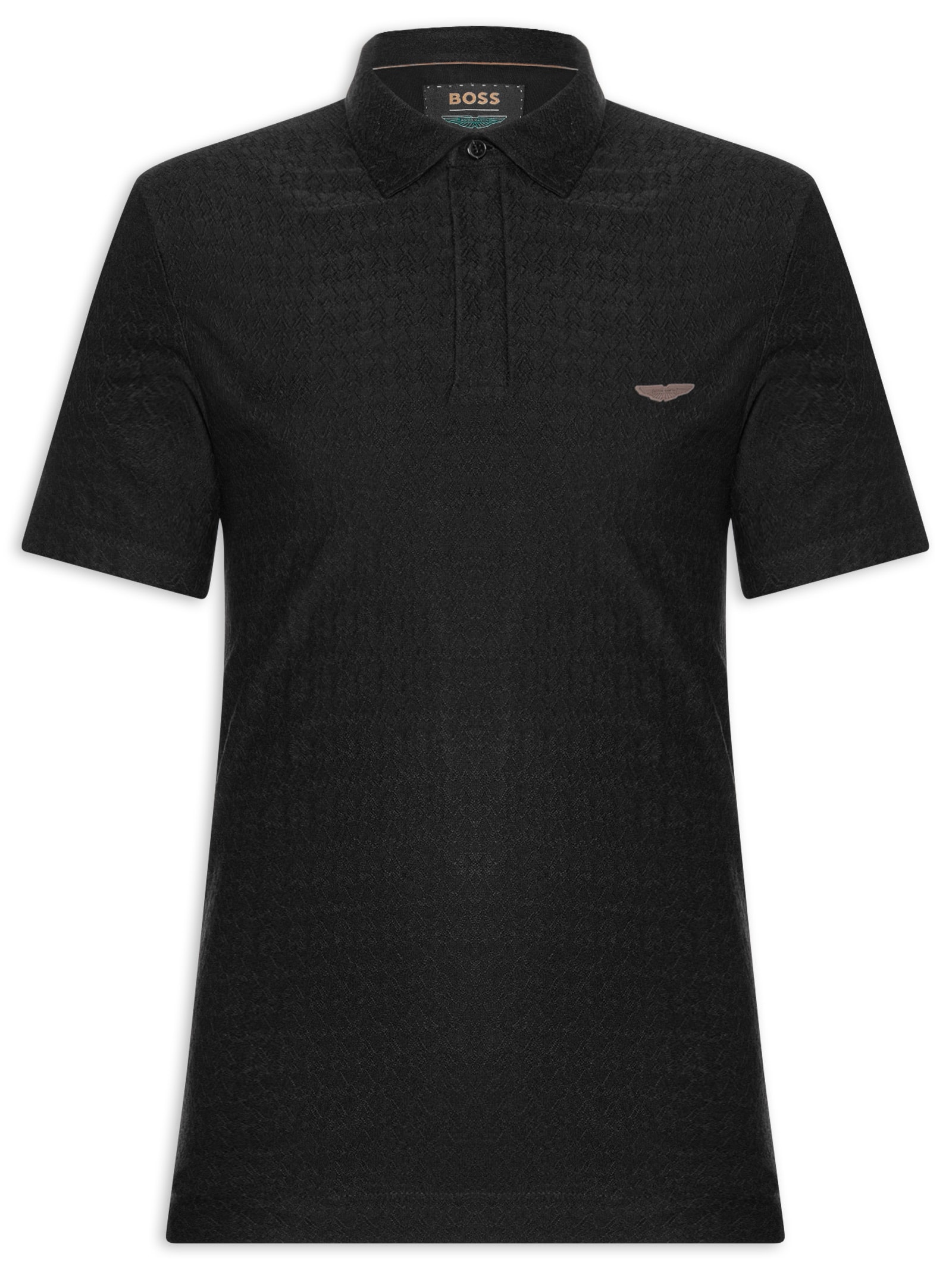 Polo Masculina Manga Curta Aston Martin L-Tracy Preto Boss