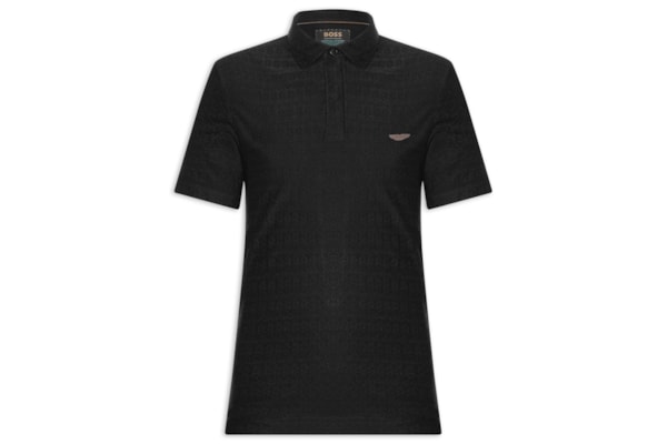 Polo Masculina Manga Curta Aston Martin L-Tracy - Preto