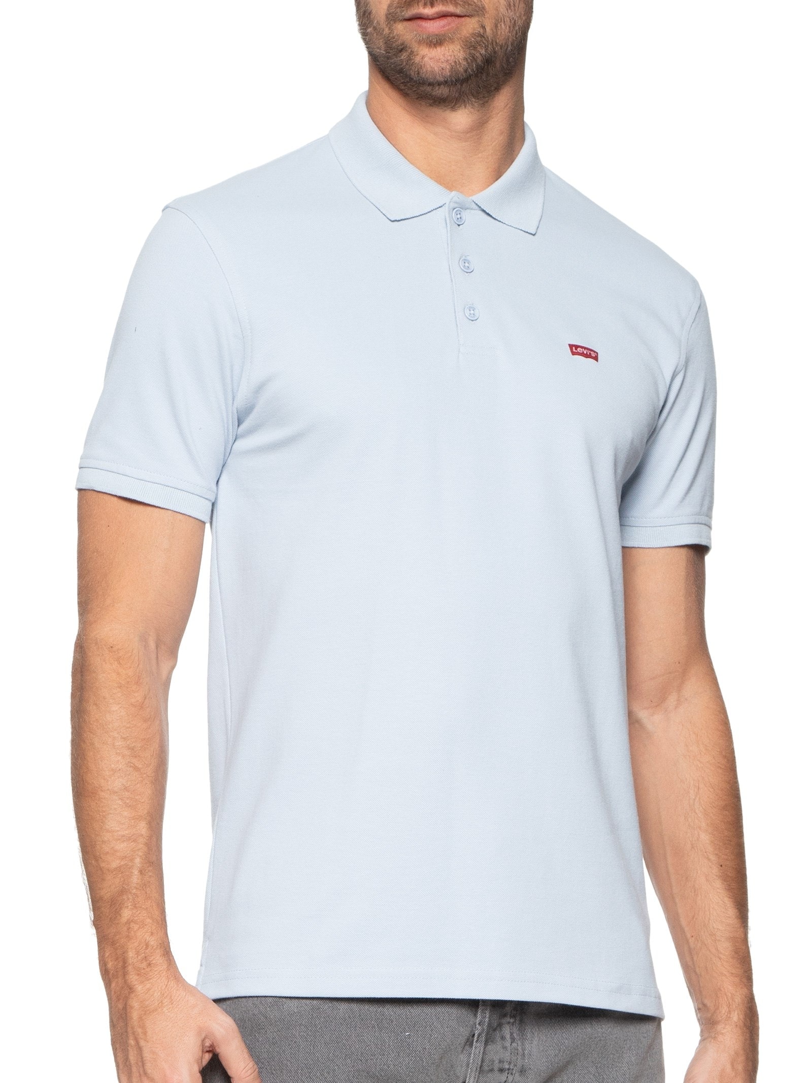 Polo Masculina Manga Curta Azul Levi's