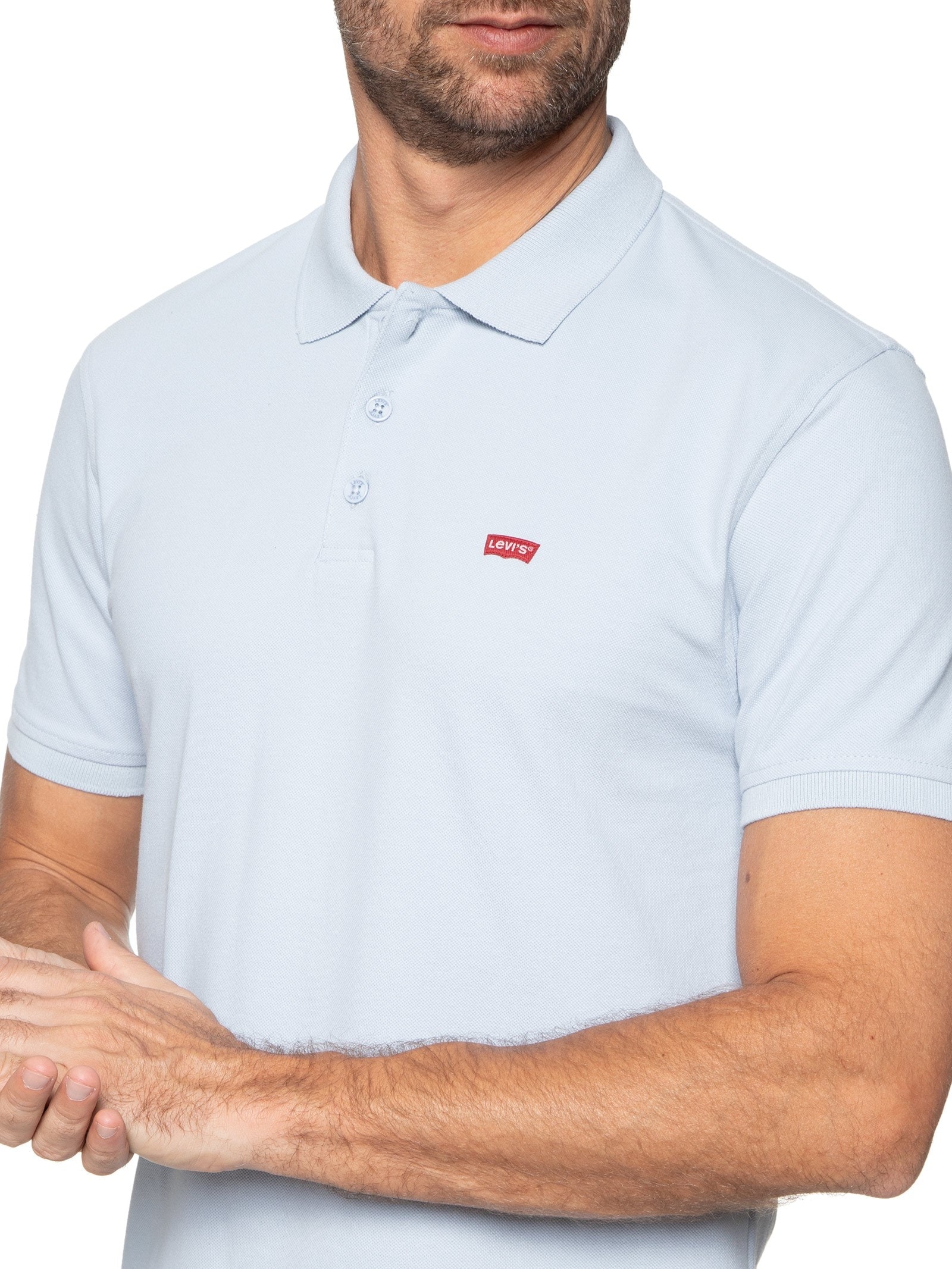 Polo Masculina Manga Curta Azul Levi's