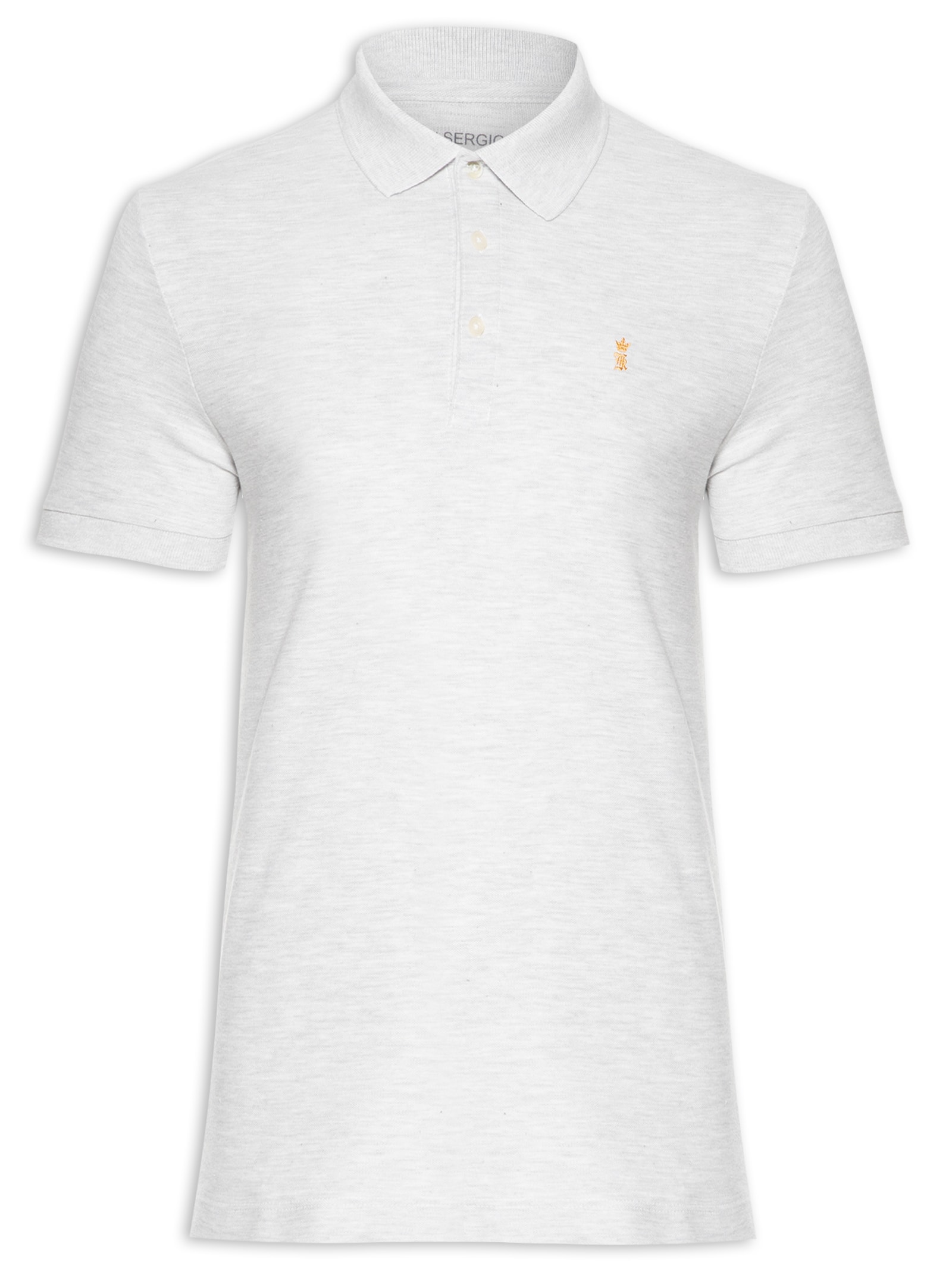 Polo Masculina Manga Curta Básica Piquet Cinza Sergio K