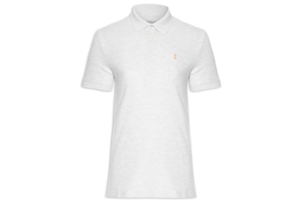 Polo Masculina Manga Curta Básica Piquet - Cinza